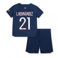 Dětský Fotbalový dres Paris Saint-Germain Lucas Hernandez #21 2023-24 Domácí Krátký Rukáv (+ trenýrky)